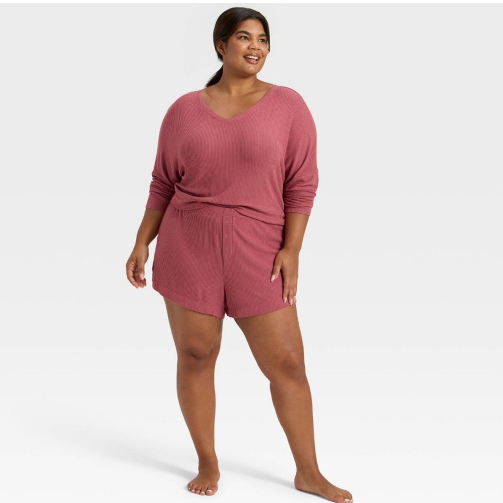 Women's Cozy Ribbed Shirt - Auden™ Rose Pink - XL